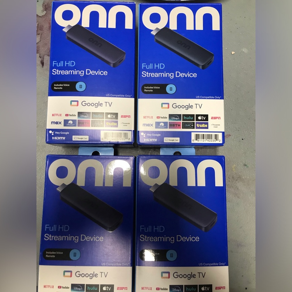 ONN Full HD Streaming Stick Device FOUR TOTAL - Google TV
